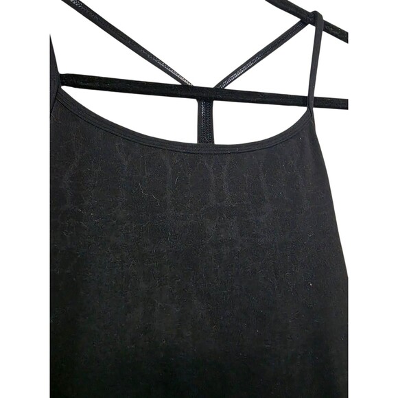 Lululemon Tank Top Womans 6 Black  Power Y Built In Bra Racerback Athleisure - Picture 4 of 7